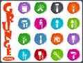 Work tools icons set in grunge style Royalty Free Stock Photo