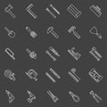 Work tools line icons Royalty Free Stock Photo