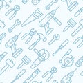 Work tools seamless pattern with thin line icons - pattern