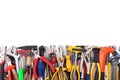 Work tools on white background. Royalty Free Stock Photo