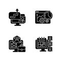 Work trackers black glyph icons set on white space Royalty Free Stock Photo