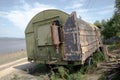 Work trailer for temporary housing Royalty Free Stock Photo