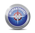 Work and travel compass illustration design