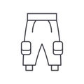 Work trousers icon, linear isolated illustration, thin line vector, web design sign, outline concept symbol with Royalty Free Stock Photo