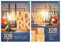 Work vacancy promo posters, job opening,