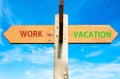 Work and Vacation signs, Work Life Balance conceptual image Royalty Free Stock Photo