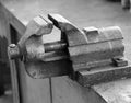 work in a vise Workbench of a blacksmith in a mechanical workshop