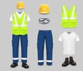 Work wear and uniform set, vector isolated illustration Royalty Free Stock Photo