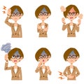 Work women wearing suit and glasses symptoms 6 types of