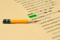 WORK - The words highlight in the book and pencil Royalty Free Stock Photo