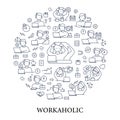 Workaholic circle poster