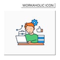 Workaholic color icon