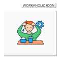 Workaholic color icon Royalty Free Stock Photo