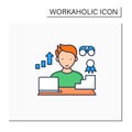 Workaholic color icon Royalty Free Stock Photo