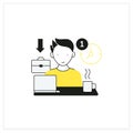 Workaholic flat icon