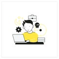 Workaholic flat icon