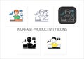 Workaholic icons set