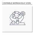 Workaholic line icon