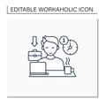Workaholic line icon
