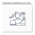 Workaholic line icon Royalty Free Stock Photo