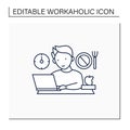 Workaholic line icon