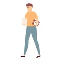 Workaholic man icon cartoon vector. Busy employee