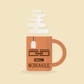 Workaholic Mug - Abstract orange flat mug icon