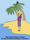 Workaholic on vacation Royalty Free Stock Photo