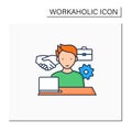 Workaholism color icon Royalty Free Stock Photo