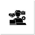 Workaholism glyph icon Royalty Free Stock Photo