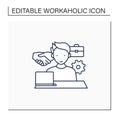 Workaholism line icon Royalty Free Stock Photo