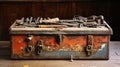workbench old tool box Royalty Free Stock Photo