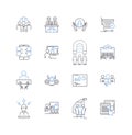 Workday framework line icons collection. Deployment, Integration, Reporting, Analytics, Configuration, Security