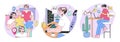Workday set. Flat vector illustration