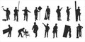 Vector set of workers with black color