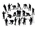 Worker Activity Silhouettes