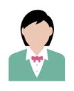 Worker avatar icon illustration upper body / Female worker , female business person