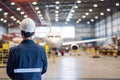 Worker In The Background Aircraft Manufacturing Facility Design Concepts, Safety Regulations, Manufa