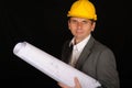 Worker with blueprints Royalty Free Stock Photo