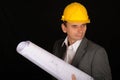 Worker with blueprints Royalty Free Stock Photo