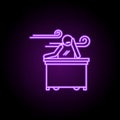 worker boring in job neon icon. Elements of People in the work set. Simple icon for websites, web design, mobile app, info
