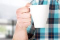 Worker on a break drink coffee Royalty Free Stock Photo