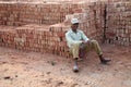 A worker in brick factory