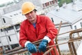 Worker builder at construction site Royalty Free Stock Photo