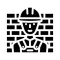 worker builder glyph icon vector illustration