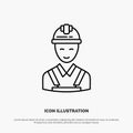 Worker, Building, Carpenter, Construction, Repair Line Icon Vector