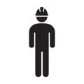 Worker building construction icon vector workman with hardhat helmet for your web site design, logo, app, UI. illustration