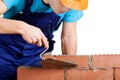 Worker building a wall Royalty Free Stock Photo