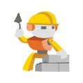 worker building wall. Vector illustration decorative design Royalty Free Stock Photo