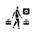 worker career transition glyph icon vector illustration Royalty Free Stock Photo